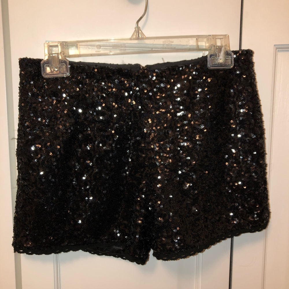 Black sequin short